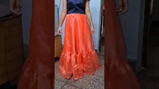 Organza Skirt Design  Plain skirt main design shorts skirt trending viralvideo lehenga [upl. by Lennor474]