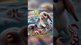 Rabbit RESCUE Octopus 兔子拯救八爪魚 rabbit cute bunny shorts short shortvideo funnyvideos cat [upl. by Melia]