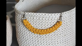 Pasek do torebki ze sznurka bawełnianego na karabińczykach Macrame bag belt beginners friendly [upl. by Khajeh]