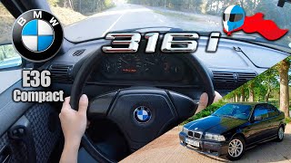 1999 BMW 316i E36 Compact 77kW POV 4K Test Drive Hero 70 ACCELERATION ELASTICITY amp DYNAMIC [upl. by Wilfreda144]