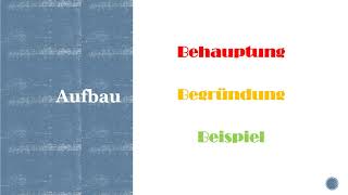 Argumentation  Aufbau von Argumenten  Behauptung  Begründung  Beispiel [upl. by Mauricio]