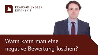 Wann kann man eine negative Bewertung im Internet löschen  Erklärt vom Anwalt [upl. by Goldina]