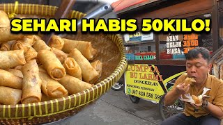 SAKING LARISNYA 1000 LUMPIA LUDES PADAHAL CUMA JUAL DI PINGGIR JALAN LUMPIA BU LARMI kulinerjogja [upl. by Gelhar]