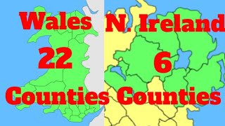 Naming every UK County 3 and 4 Wales and Northern Ireland [upl. by Ko781]