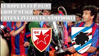 European Cup 9192  Group Stage  Crvena Zvezda vs Sampdoria  2nd Half [upl. by Galen]