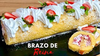 BRAZO DE REINA O GITANO RELLENO DE CREMA BATIDA  SÓLO 5 INGREDIENTES  POSTRES CON IXCHEL [upl. by Parthinia]