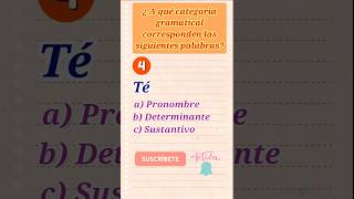 ✅ ¿A qué categoría gramatical corresponden las siguientes palabras lenguaespañola eso spanish [upl. by Naira]