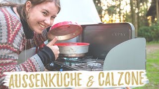 DRAUßEN KOCHEN  Unsere Außenküche amp Calzone im Omnia [upl. by Willner]