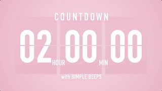 2 Hours Countdown Flip Clock Timer  Simple Beeps 🌸🔔 [upl. by Kirk]