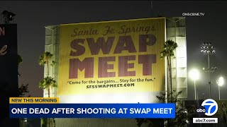 Man killed in shooting at Santa Fe Springs Swap Meet 1 person in custody [upl. by Mendie]