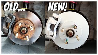 How to Replace Front Brakes Pads Rotors and Brake Lines Complete Guide [upl. by Kihtrak]