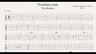 NOWHERE MAN TAB guitarra tablatura con playback [upl. by Bruyn]