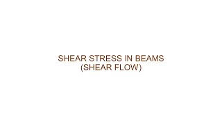 STRENGTH N6  SHEAR STRESS IN BEAMS SHEAR FLOW [upl. by Hanoj]