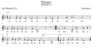 Partitura titanic con acompañamiento [upl. by Pickar655]