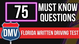 Florida DMV Written Driving Test 2024 75 Must Know Questions [upl. by Awram]