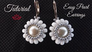 Elegant Pearl Earrings  Tutorial [upl. by Hermia]