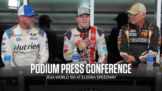 2024 World 100 Podium Press Conference At Eldora Speedway [upl. by Anirret]