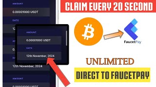 Claim Free Faucet Every 20 Second Directly To Your Faucetpay Account [upl. by Scibert321]