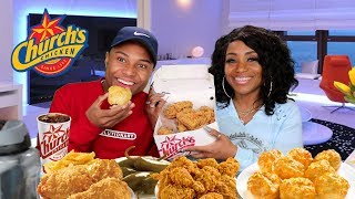 Churchs Chicken Mukbang and conversation with ItsDarius [upl. by Cornelia]