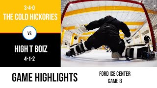 Game 8 Highlights  The Cold Hickories  High T Boiz  GoPro Hockey Goalie [upl. by Olenta]