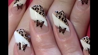 Leo  Schmetterling Nageldesign selber machen  Nail Art Design Tutorial Stamping amp Nail Sticker [upl. by Fidela]