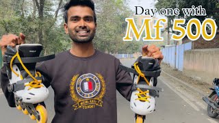 How to skate oxelo mf 500 inline skates day one with Mf 500 skating shoes 🤩 [upl. by Aleak]