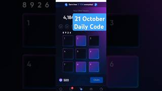 ONUS TAP TAP Daily Code  21 October Onus daily code  Onus Code tap2earn airdrop onus [upl. by Rahm]