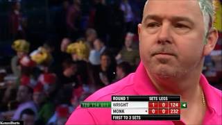 PDC World Darts Championships 2013 Wright VS Monk [upl. by Dahlstrom]