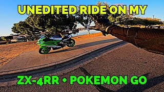 Raw Ride on my ZX4RR  some Pokemon Go [upl. by Cower]