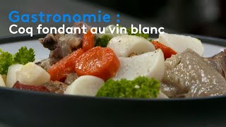 Gastronomie  coq fondant au vin blanc [upl. by Airdnek427]