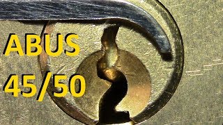 picking 395 ABUS 4550 padlock picked  defeating a very paracentric keyway and nasty bitting [upl. by Ardnazil]