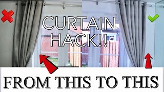 CURTAIN HACK  HOW TO GET THE PERFECT PLEATS IN YOUR EYELET CURTAINS [upl. by Bouldon]