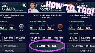 How To Franchise Tag Players In Madden [upl. by Leuqar970]