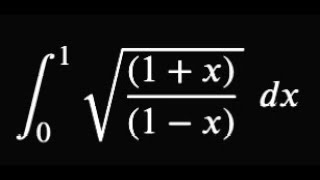 Calculus  Definite Integration  Integral of 0 to 1 sqrt  x11x [upl. by Bluh]