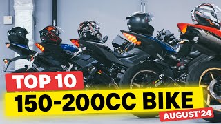 Top 10 Best Selling 150cc to 200cc Bike Aug 2024 – Pulsar Unicorn Apache MT15 R15 Xpulse [upl. by Ardnala]