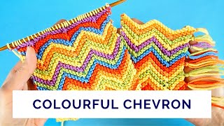 Multicoloured Chevron  Three Ways to Deal with Yarn Tails [upl. by Drol]