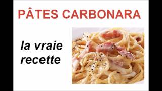 PÂTES CARBONARA La vraie recette [upl. by Beaudoin618]