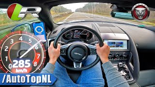 JAGUAR F Type R AWD 550HP on AUTOBAHN NO SPEED LIMIT by AutoTopNL [upl. by Chenay]