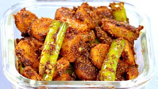 Mooli Hari mirch Ka Achar  मूली और हरी मिर्च का झटपट अचार बिना धूप के  Instant Pickle  Kabita [upl. by Nahtanaoj]