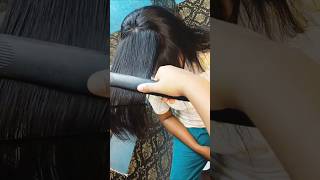 Hair straightening with hair straightener [upl. by Enyehc]