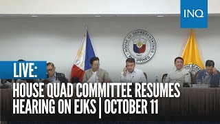 LIVE House quad committee resumes hearing on EJKs  October 11 [upl. by Elamrej364]