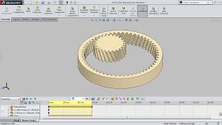 Helical Gear Internal with Animation Video Tutorial SolidWorks [upl. by Aiza807]