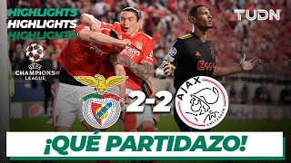 Highlights  Benfica 22 Ajax  UEFA Champions League 2022  Octavos IDA  TUDN [upl. by Neztnaj]