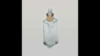 17 oz 50ml Deluxe Tall Square Slim Clear Glass Bottle with Serum Droppers [upl. by Notsgnal771]