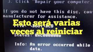 Reparar el Arranque de W7 fileboot\bcd status 0xc000000f FUNCIONA [upl. by Adidnac]