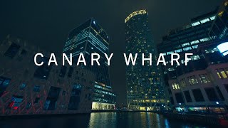 Exploring Canary Wharf London at Night Winter 2023 Relaxing Walk 4K HD [upl. by Bea]