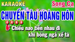 Karaoke Chuyến Tàu Hoàng Hôn Nhạc Sống Song Ca  Beat Huỳnh Anh [upl. by Devonne]