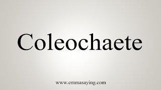 How To Say Coleochaete [upl. by Roselba859]