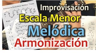 Escala Menor Melódica 2  Armonización  Tutorial 28  Guitarra [upl. by Shipman144]