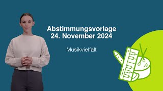 Abstimmungsvideo zur kantonalen Initiative «für mehr Musikvielfalt» [upl. by Sigfried]